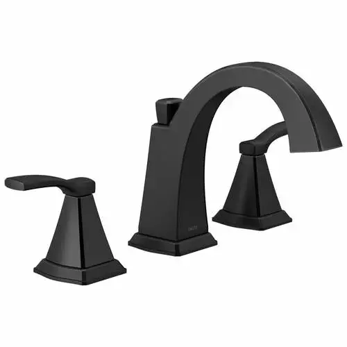Delta Flynn Matte Black 2-handle Widespread WaterSense Bathroom Sink Faucet With Drain 7 Delta Flynn Matte Black 2-handle Widespread WaterSense Bathroom Sink Faucet With Drain - Image 5