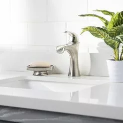 Pfister Jaida Brushed Nickel 1-handle Single Hole/4-in Centerset WaterSense Bathroom Sink Faucet With Drain -Bath and Faucet shop 038877604090 11509127 1800x1800