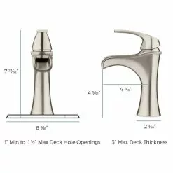 Pfister Jaida Brushed Nickel 1-handle Single Hole/4-in Centerset WaterSense Bathroom Sink Faucet With Drain -Bath and Faucet shop 038877604090 14938017 1800x1800