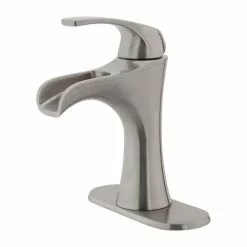 Pfister Jaida Brushed Nickel 1-handle Single Hole/4-in Centerset WaterSense Bathroom Sink Faucet With Drain -Bath and Faucet shop 038877604090xl 1800x1800