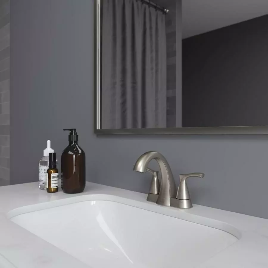 Pfister Masey Brushed Nickel 2-handle 4-in Centerset WaterSense Bathroom Sink Faucet With Drain 10 Pfister Masey Brushed Nickel 2-handle 4-in Centerset WaterSense Bathroom Sink Faucet With Drain - Image 8