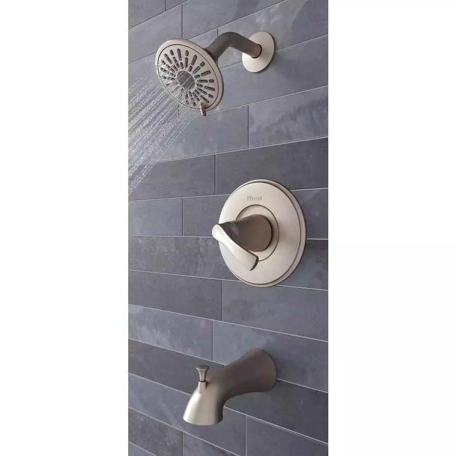 Pfister Masey Brushed Nickel 1-handle Bathtub And Shower Faucet With Valve 5 Pfister Masey Brushed Nickel 1-handle Bathtub And Shower Faucet With Valve - Image 3