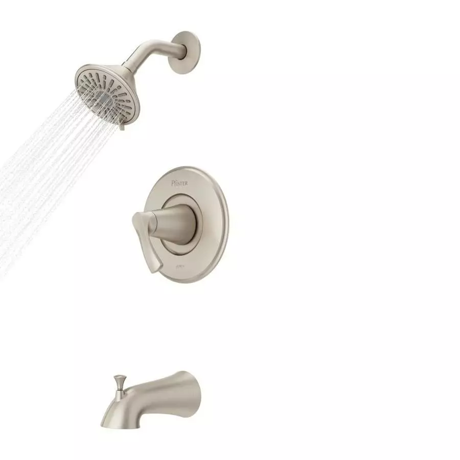 Pfister Masey Brushed Nickel 1-handle Bathtub And Shower Faucet With Valve 4 Pfister Masey Brushed Nickel 1-handle Bathtub And Shower Faucet With Valve - Image 2