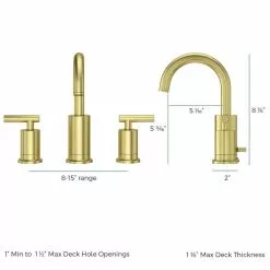 Pfister Pfister Contempra Brushed Gold 2-handle Widespread WaterSense Bathroom Sink Faucet With Drain -Bath and Faucet shop 038877630174 14937953 1800x1800