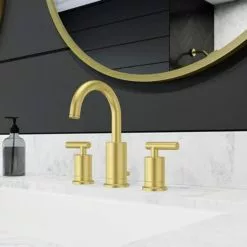 Pfister Pfister Contempra Brushed Gold 2-handle Widespread WaterSense Bathroom Sink Faucet With Drain -Bath and Faucet shop 038877630174 16801876 1800x1800