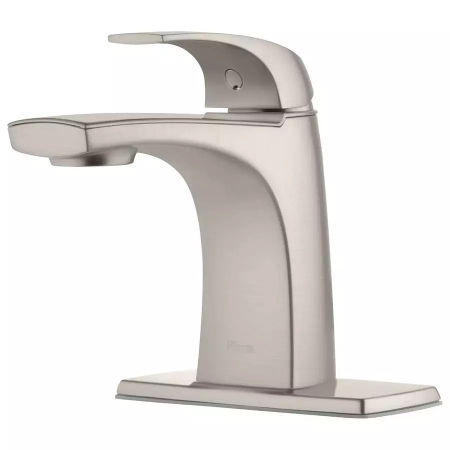 Pfister Karci Spot Defense Brushed Nickel 1-handle Single Hole WaterSense Bathroom Sink Faucet With Drain 3 Pfister Karci Spot Defense Brushed Nickel 1-handle Single Hole WaterSense Bathroom Sink Faucet With Drain