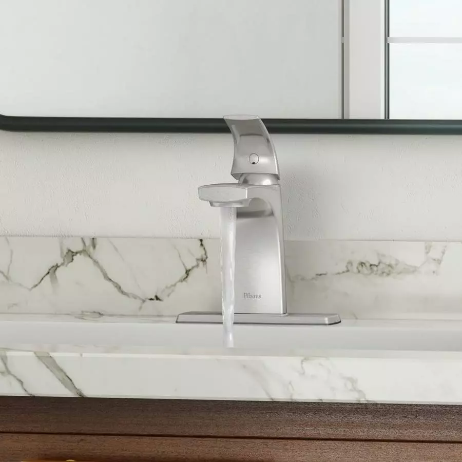 Pfister Karci Spot Defense Brushed Nickel 1-handle Single Hole WaterSense Bathroom Sink Faucet With Drain 11 Pfister Karci Spot Defense Brushed Nickel 1-handle Single Hole WaterSense Bathroom Sink Faucet With Drain - Image 9