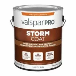 Valspar Pro Storm Coat Semi-Gloss White Exterior Paint (Actual Net Contents: 128-fl Oz)