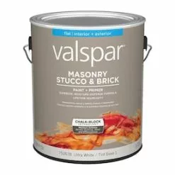 Valspar Masonry Stucco & Brick Ultra White/Base1 Flat Interior/Exterior Tintable Paint (Actual Net Contents: 126-fl Oz)