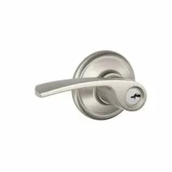 Hardwarestoredelivery Schlage F51 Merano Merano Satin Nickel Reversible Keyed Entry Door Handle