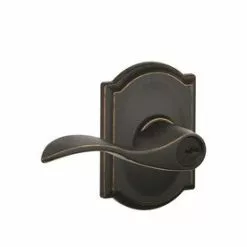 Hardwarestoredelivery Schlage F51 Accent/Camelot Accent Aged Bronze Reversible Keyed Entry Door Handle