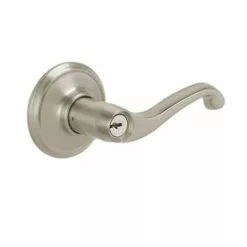 Hardwarestoredelivery Schlage F51 Flair Satin Nickel Universal Keyed Entry Door Handle