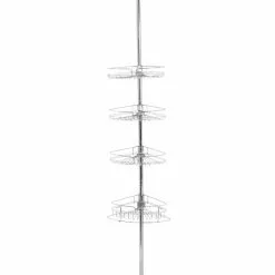Zenith 97-in H Steel Chrome Tension Pole Freestanding Shower Caddy -Bath and Faucet shop 043197133120 16801205 1800x1800