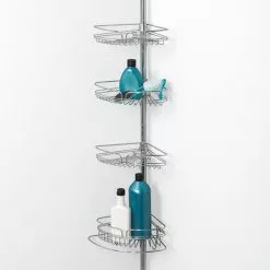 Zenith 97-in H Steel Chrome Tension Pole Freestanding Shower Caddy -Bath and Faucet shop 043197133120 16801207 1800x1800