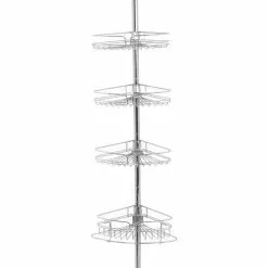 Zenith 97-in H Steel Chrome Tension Pole Freestanding Shower Caddy -Bath and Faucet shop 043197133120xl 1800x1800