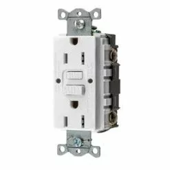 Hubbell White 15-Amp Decorator GFCI Residential/Commercial (3-Pack) Outlet