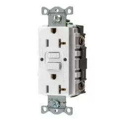 Hubbell White 20-Amp Decorator GFCI Residential/Commercial Outlet