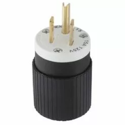 Hubbell 15-Amp 125-Volt Black 3-wire Grounding Plug