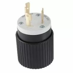 Hubbell 30-Amp-Volt Black/White 3-Wire Grounding Plug