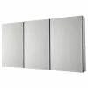 In Stock Hardwarestore Delivery 48 In. W X 26 In. H Frameless Recessed Or Surface-Mount Tri-View Bathroom Medicine Cabinet With Beveled Mirror