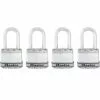 Master Lock 4-Pack 1.75-in Steel Keyed Padlock