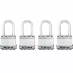 Master Lock 4-Pack 1.75-in Steel Keyed Padlock