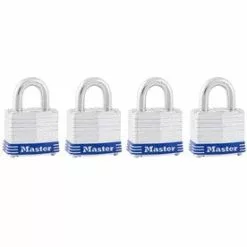 Master Lock 4-Pack 1.56-in Steel Keyed Padlock