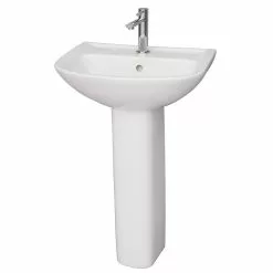 Barclay Products Lara 510 Pedestal Combo Bathroom Sink In White