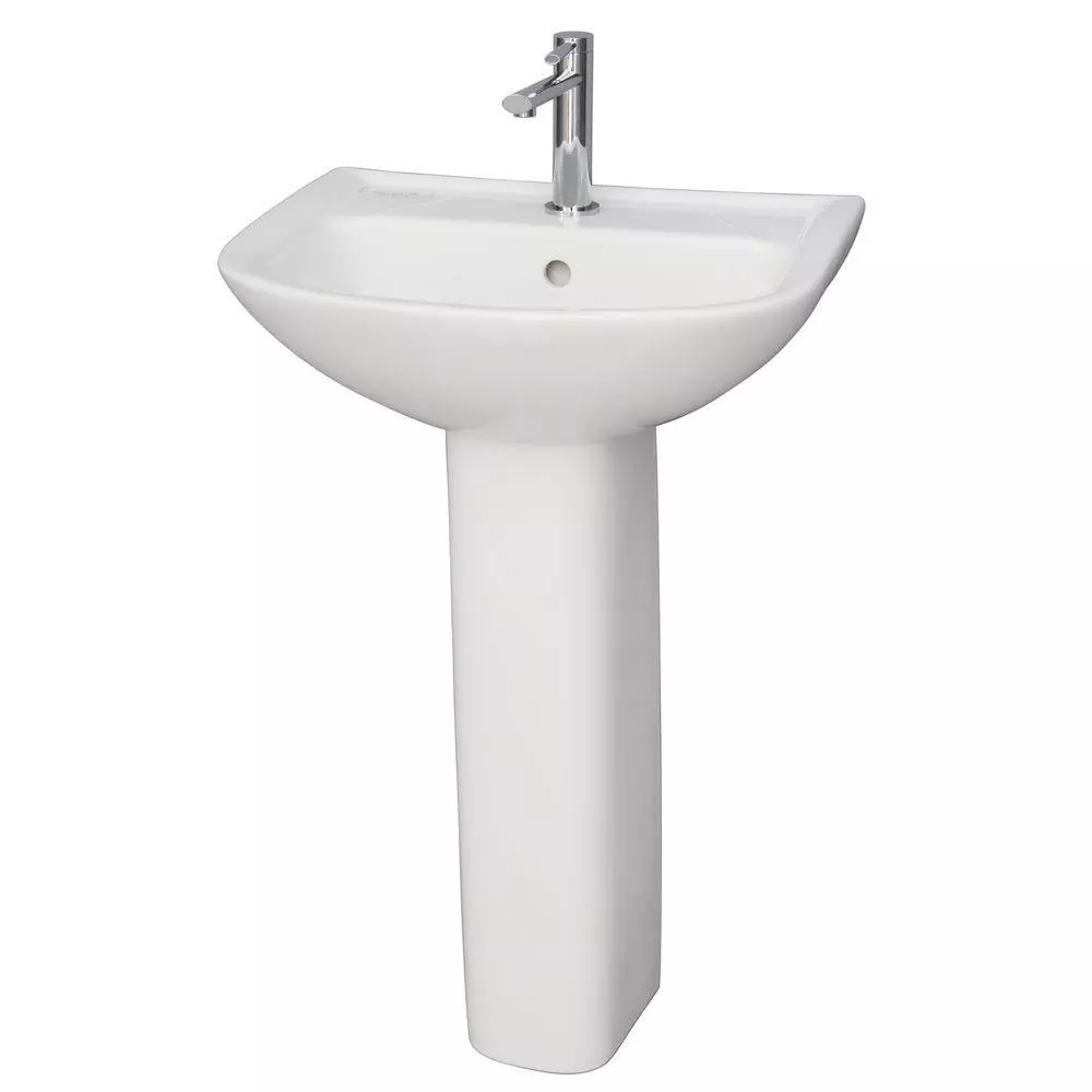 Barclay Products Lara 510 Pedestal Combo Bathroom Sink In White 3 Barclay Products Lara 510 Pedestal Combo Bathroom Sink In White