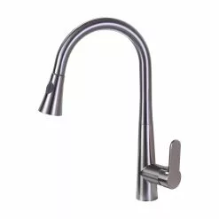 In Stock Hardwarestore Delivery 9.05 In. Single-Handle Pull-Down Sprayer Kitchen Faucet In Brushed Nickel