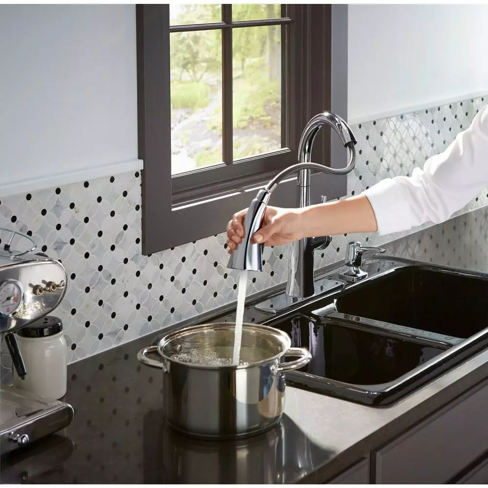 In Stock Hardwarestore Delivery Rubicon Single-Handle Pull-Down Sprayer Kitchen Faucet In Polished Chrome 11 In Stock Hardwarestore Delivery Rubicon Single-Handle Pull-Down Sprayer Kitchen Faucet In Polished Chrome - Image 9