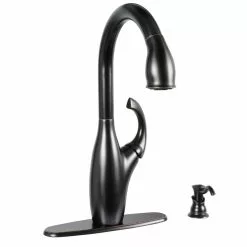 In Stock Hardwarestore Delivery Contemporary Single-Handle Pull-Down Sprayer Kitchen Faucet With Soap Dispenser In Mediterranean Bronze 21 In Stock Hardwarestore Delivery Contemporary Single-Handle Pull-Down Sprayer Kitchen Faucet With Soap Dispenser In Mediterranean Bronze -Bath and Faucet shop 08389138d46688e906d26a716640d896 1800x1800