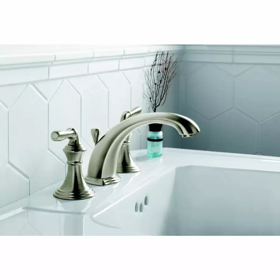 KOHLER Devonshire Vibrant Brushed Nickel 2-handle Widespread WaterSense Bathroom Sink Faucet With Drain 4 KOHLER Devonshire Vibrant Brushed Nickel 2-handle Widespread WaterSense Bathroom Sink Faucet With Drain - Image 2