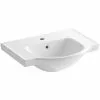 KOHLER Veer 24 In. Vitreous China Pedestal Sink Basin In White With Overflow Drain