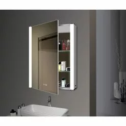 Lighted IMPRESSIONS Sperry 28-in X 27.625-in Rectangle Surface Mirrored Medicine Cabinet With Outlet And Lights -Bath and Faucet shop 094416538936 09439395 1800x1800