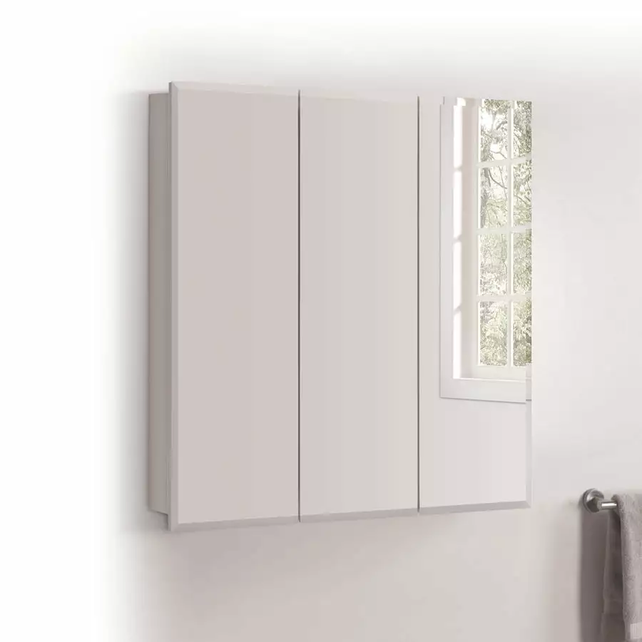 Style Selections 30.25-in X 29.75-in Square Surface Mirrored Medicine Cabinet 3 Style Selections 30.25-in X 29.75-in Square Surface Mirrored Medicine Cabinet