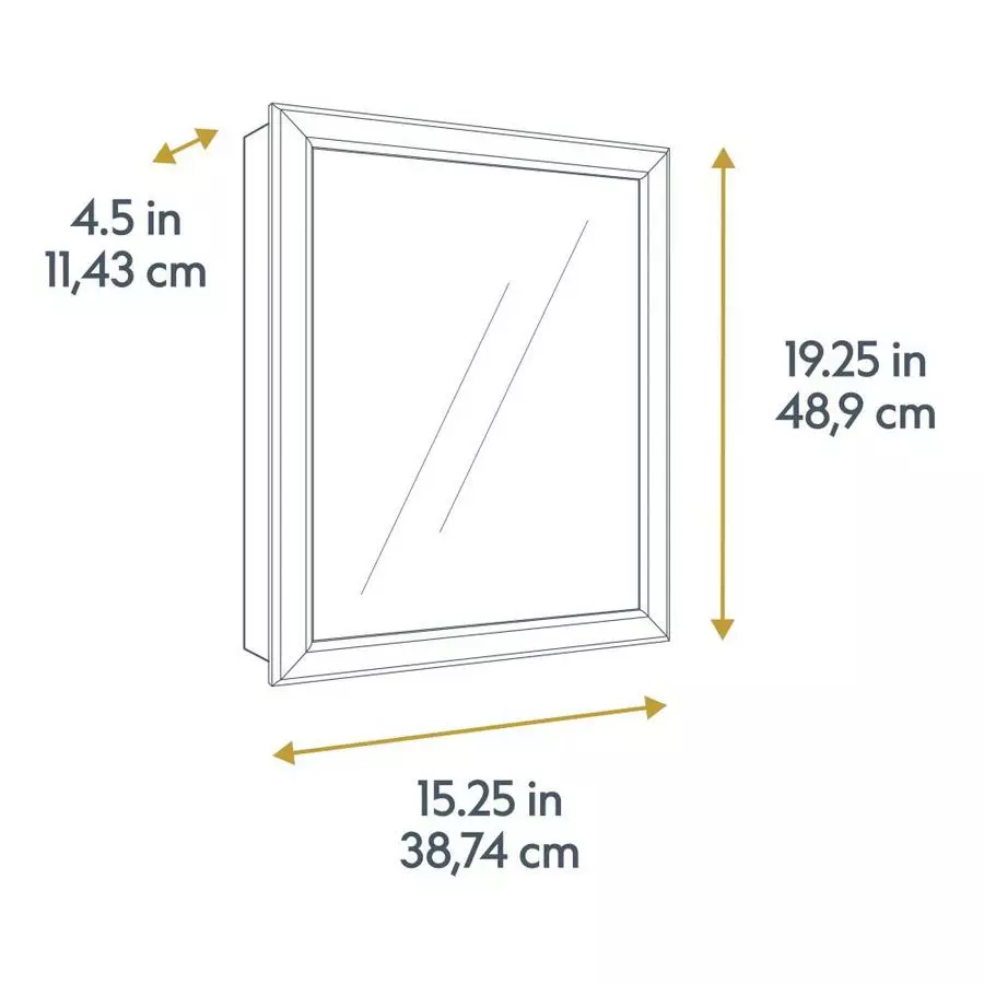 Style Selections 15.25-in X 19.25-in Rectangle Surface Mirrored Medicine Cabinet 5 Style Selections 15.25-in X 19.25-in Rectangle Surface Mirrored Medicine Cabinet - Image 3