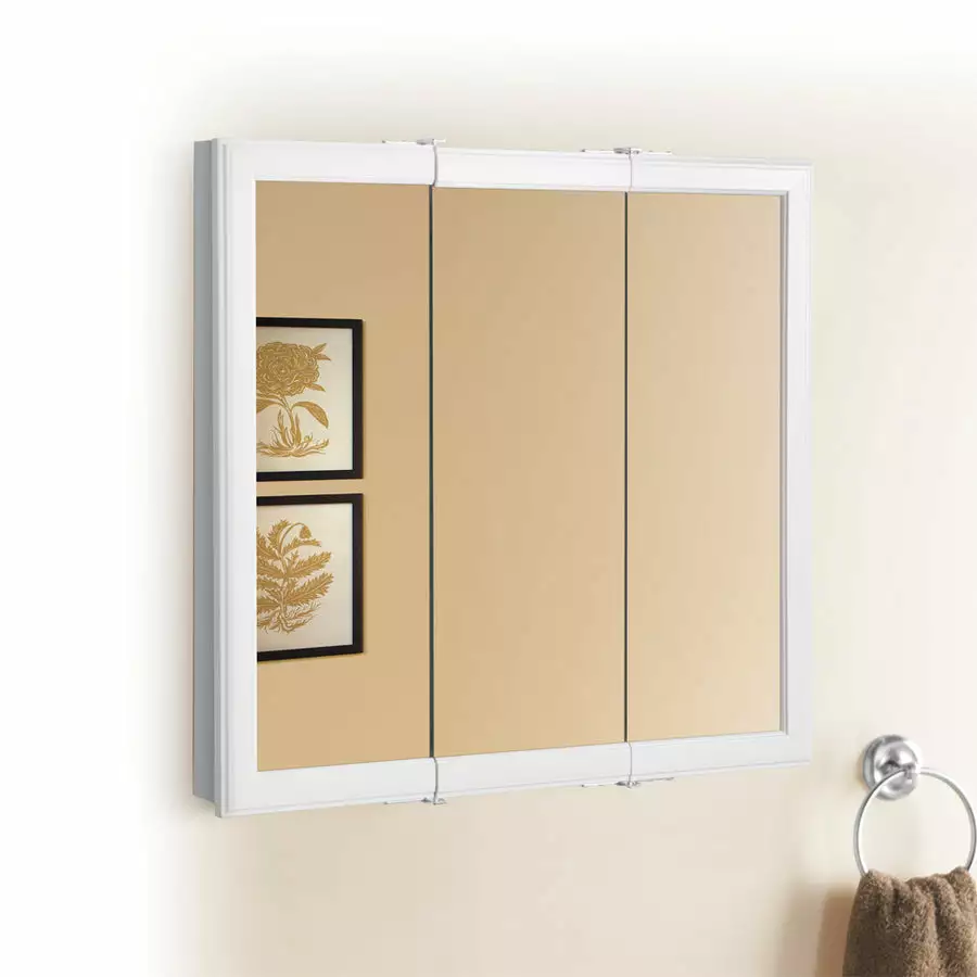 Style Selections 24.25-in X 24-in Square Surface Mirrored Medicine Cabinet 4 Style Selections 24.25-in X 24-in Square Surface Mirrored Medicine Cabinet - Image 2