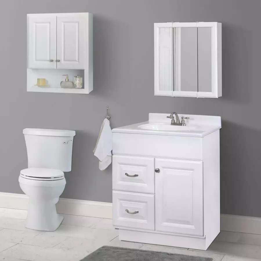 Style Selections 24.25-in X 24-in Square Surface Mirrored Medicine Cabinet 6 Style Selections 24.25-in X 24-in Square Surface Mirrored Medicine Cabinet - Image 4