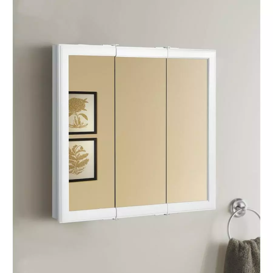 Style Selections 24.25-in X 24-in Square Surface Mirrored Medicine Cabinet 7 Style Selections 24.25-in X 24-in Square Surface Mirrored Medicine Cabinet - Image 5