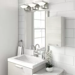 Style Selections Acadia 12-in W X 20-in H X 6.93-in D White Bathroom Wall Cabinet