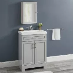 Style Selections 19.5-in X 23.7-in Rectangle Surface Mirrored Medicine Cabinet -Bath and Faucet shop 094803166704 15525487 1800x1800