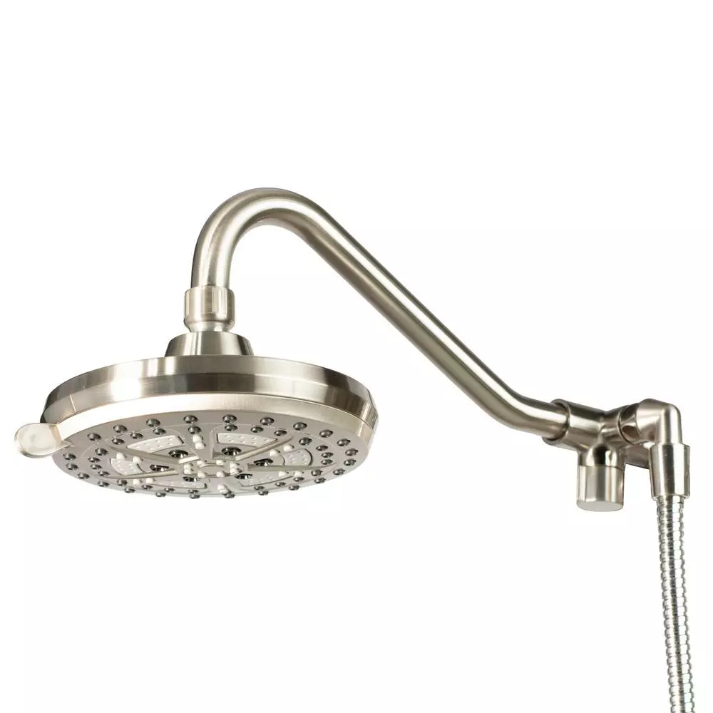 In Stock Hardwarestore Delivery 6-spray 7 In. Dual Shower Head And Handheld Shower Head With Low Flow In Brushed-Nickel 8 In Stock Hardwarestore Delivery 6-spray 7 In. Dual Shower Head And Handheld Shower Head With Low Flow In Brushed-Nickel - Image 6