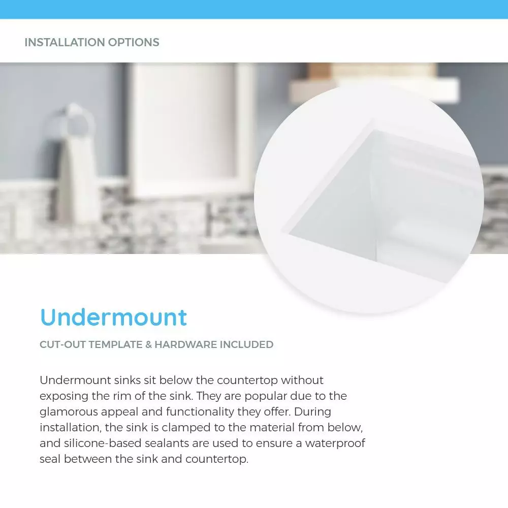 MR Direct 19 In. Undermount Bathroom Sink In White With White SinkLink And Pop-Up Drain In Brushed Nickel 9 MR Direct 19 In. Undermount Bathroom Sink In White With White SinkLink And Pop-Up Drain In Brushed Nickel - Image 7