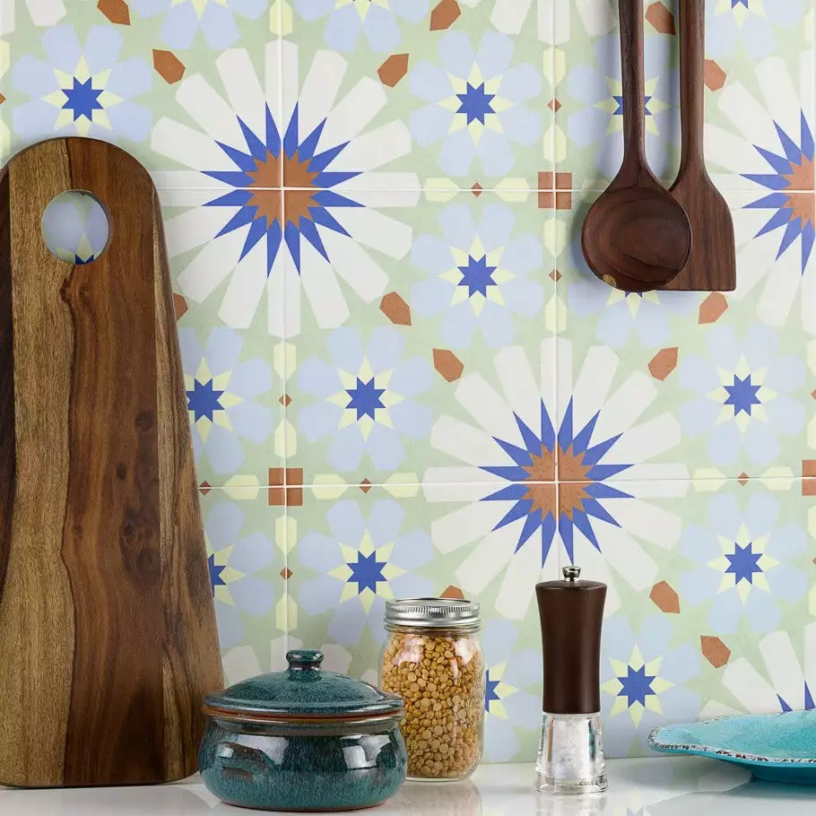 Bond Tile Uffizi Multicolored Encaustic 9x9 Glazed Porcelain Tile 4 Bond Tile Uffizi Multicolored Encaustic 9x9 Glazed Porcelain Tile - Image 2