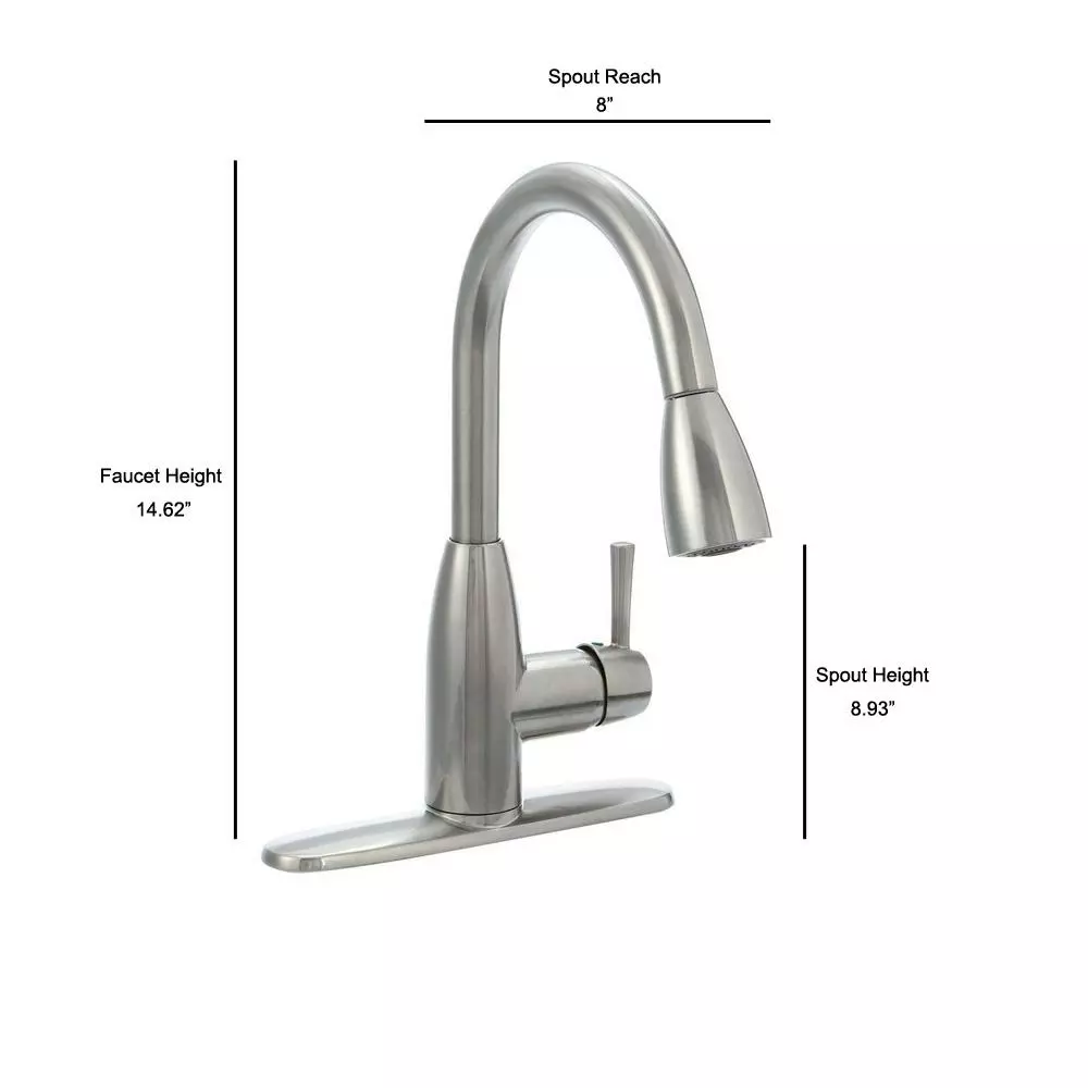 In Stock Hardwarestore Delivery Fairbury Single-Handle Pull-Down Sprayer Kitchen Faucet In Stainless Steel 9 In Stock Hardwarestore Delivery Fairbury Single-Handle Pull-Down Sprayer Kitchen Faucet In Stainless Steel - Image 7
