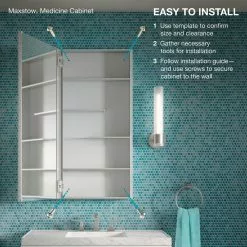 In Stock Hardwarestore Delivery Maxstow 20 In. X 24 In. Frameless Surface-Mount Aluminum Medicine Cabinet -Bath and Faucet shop 0c94be6aee65748435562fbf8f326c3b 1800x1800