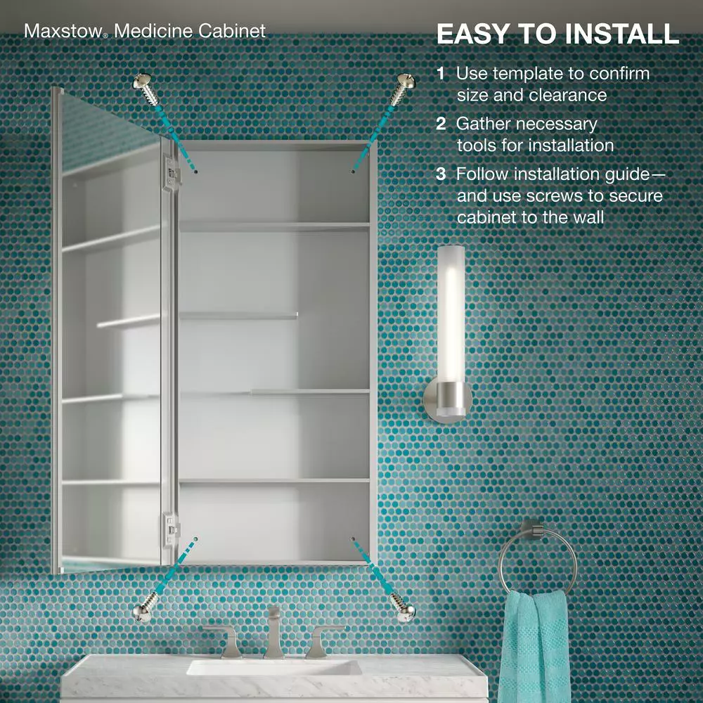 In Stock Hardwarestore Delivery Maxstow 20 In. X 40 In. Frameless Surface-Mount Aluminum Medicine Cabinet 14 In Stock Hardwarestore Delivery Maxstow 20 In. X 40 In. Frameless Surface-Mount Aluminum Medicine Cabinet - Image 12