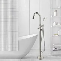 In Stock Hardwarestore Delivery 48 In. H X 12 In. W Single Handle Claw Foot Tub Faucet With Hand Shower In Brushed Nickel 12 In Stock Hardwarestore Delivery 48 In. H X 12 In. W Single Handle Claw Foot Tub Faucet With Hand Shower In Brushed Nickel -Bath and Faucet shop 0dcd4099efecf78cc40bf483cba2a72e 1800x1800