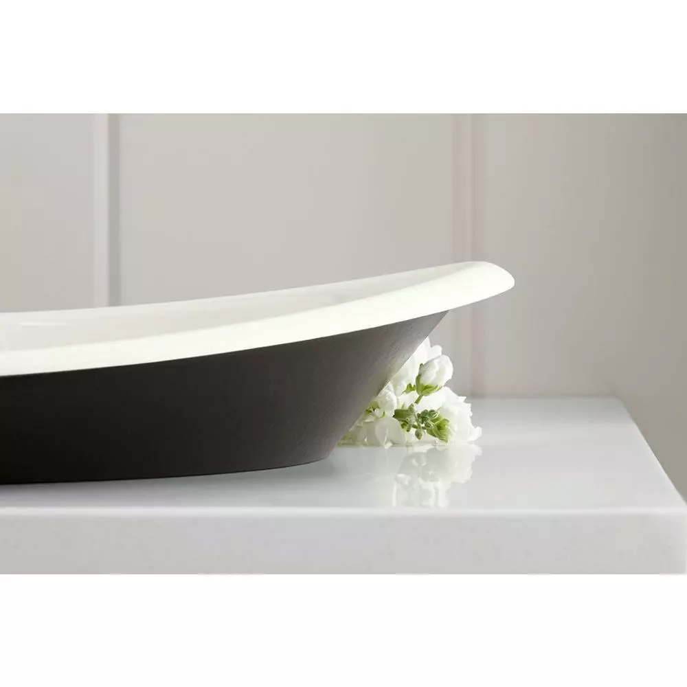KOHLER Iron Plains Vessel Cast Iron Bathroom Sink In White With Painted Underside And Overflow 6 KOHLER Iron Plains Vessel Cast Iron Bathroom Sink In White With Painted Underside And Overflow - Image 4